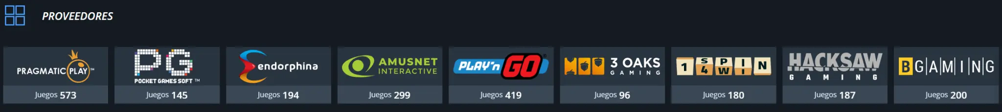 Proveedores de juegos en Jet Casino